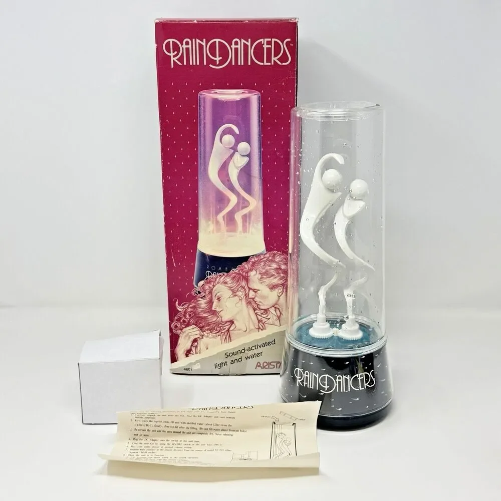 DY Toys Arista Rain Dancers Sound Activated Water Lamp 1990s Box Complete Tested